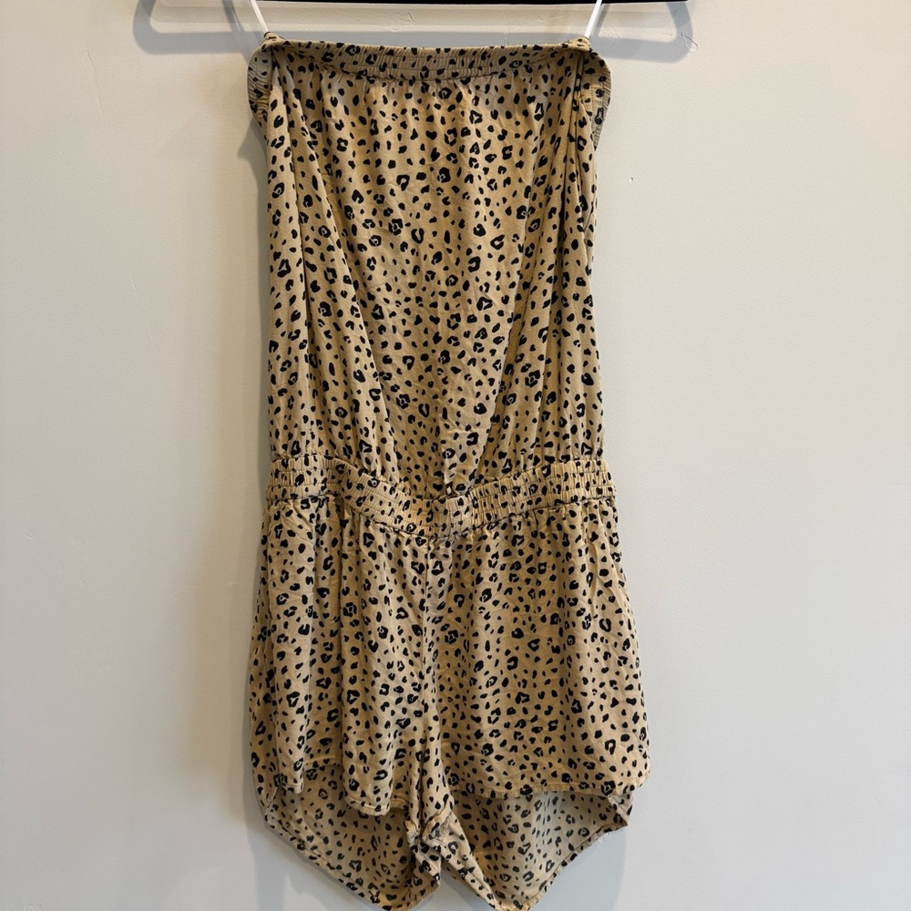 Sunday Best Tan and Black Leopard Romper